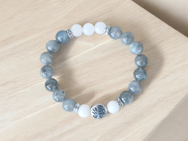 Bracelet labradorite et pierre de lune